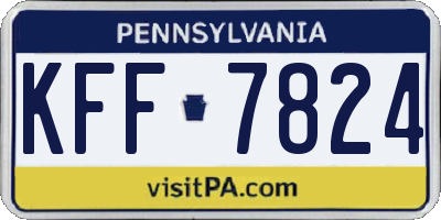 PA license plate KFF7824