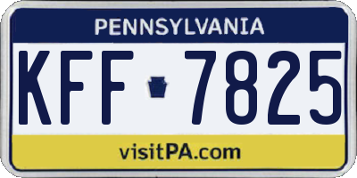 PA license plate KFF7825