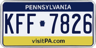 PA license plate KFF7826
