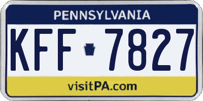 PA license plate KFF7827