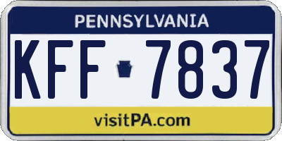 PA license plate KFF7837