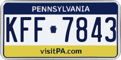 PA license plate KFF7843