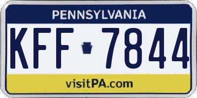 PA license plate KFF7844