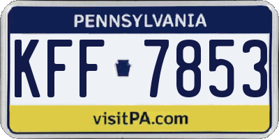 PA license plate KFF7853
