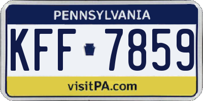 PA license plate KFF7859