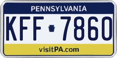PA license plate KFF7860