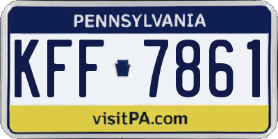 PA license plate KFF7861