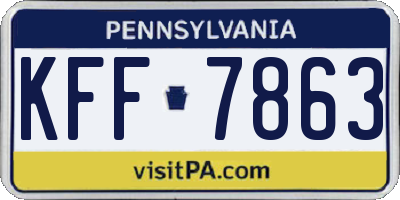 PA license plate KFF7863