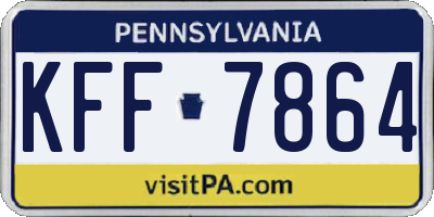 PA license plate KFF7864