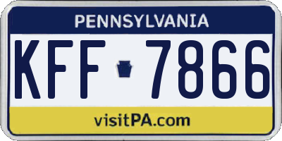 PA license plate KFF7866