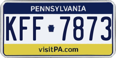 PA license plate KFF7873