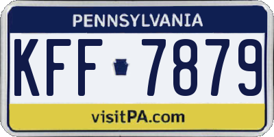 PA license plate KFF7879