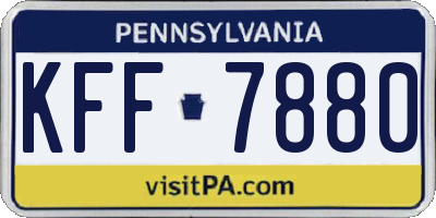 PA license plate KFF7880