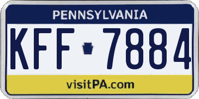 PA license plate KFF7884