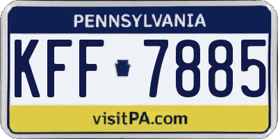 PA license plate KFF7885