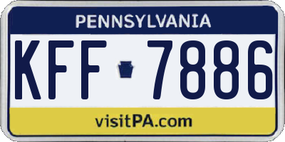 PA license plate KFF7886
