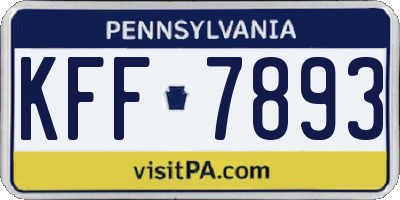 PA license plate KFF7893
