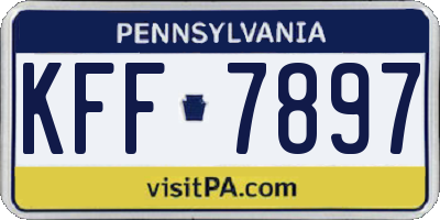 PA license plate KFF7897