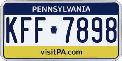 PA license plate KFF7898