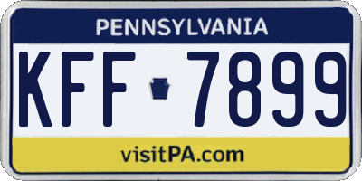 PA license plate KFF7899