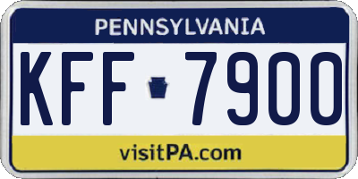 PA license plate KFF7900