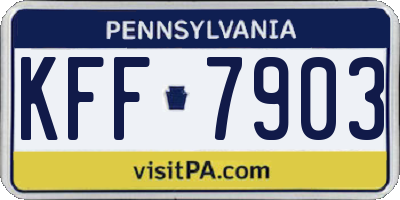 PA license plate KFF7903