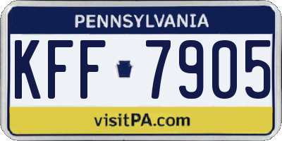 PA license plate KFF7905