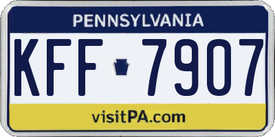 PA license plate KFF7907