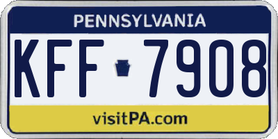 PA license plate KFF7908