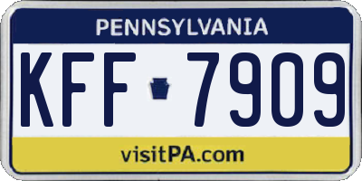 PA license plate KFF7909