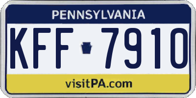 PA license plate KFF7910