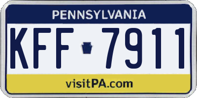 PA license plate KFF7911