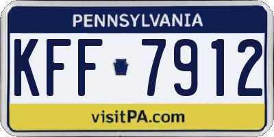 PA license plate KFF7912