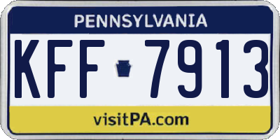 PA license plate KFF7913