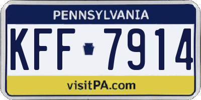 PA license plate KFF7914