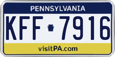 PA license plate KFF7916