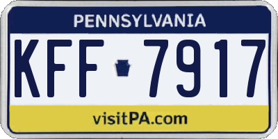 PA license plate KFF7917