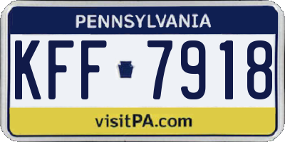 PA license plate KFF7918