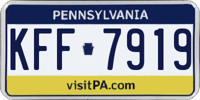 PA license plate KFF7919