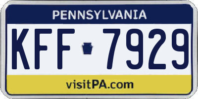 PA license plate KFF7929