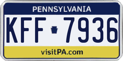 PA license plate KFF7936