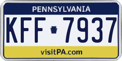 PA license plate KFF7937