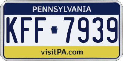 PA license plate KFF7939