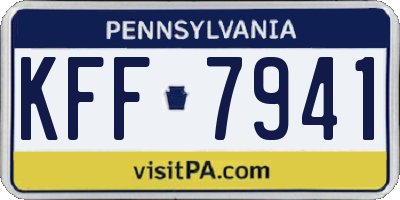 PA license plate KFF7941