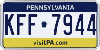 PA license plate KFF7944