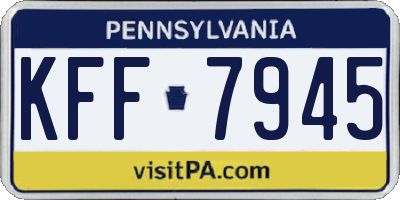 PA license plate KFF7945