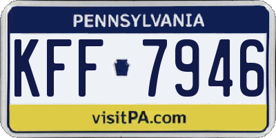 PA license plate KFF7946
