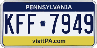 PA license plate KFF7949