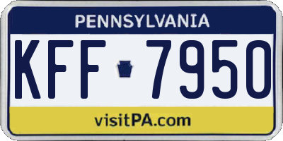 PA license plate KFF7950