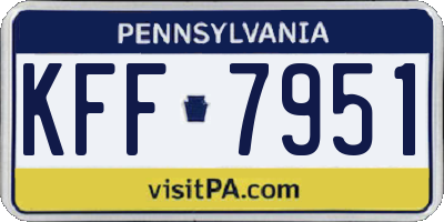 PA license plate KFF7951